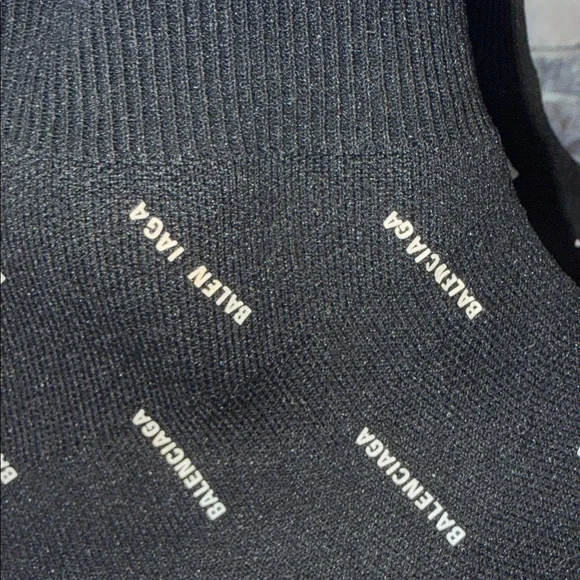 Balenciaga Speed Trainer Black Knit Logo Sock Sneakers with White Sole US size 9 - Picture 6 of 9